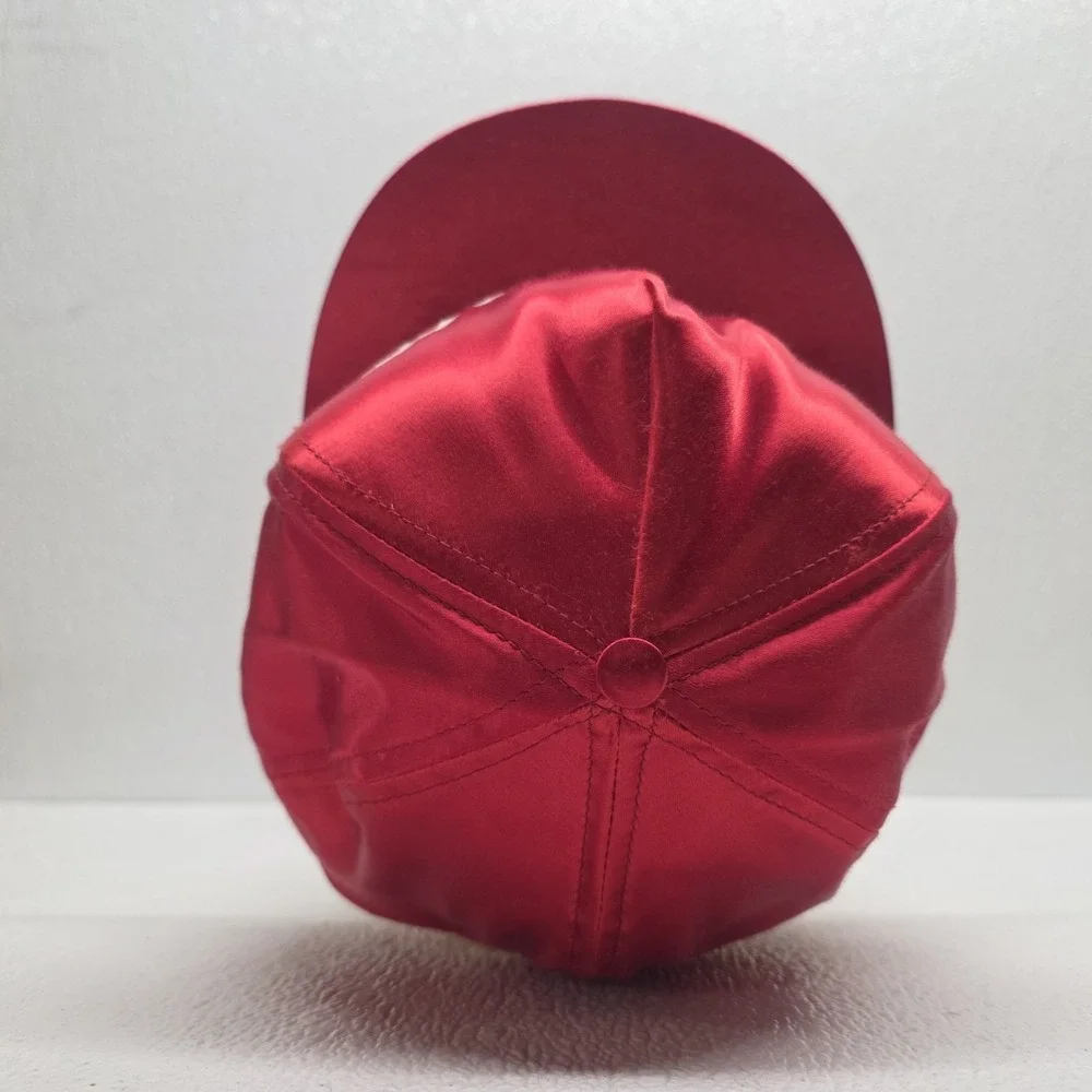 Vintage Smirnoff Vodka Red Satin Snapback Cap Hat Made In USA